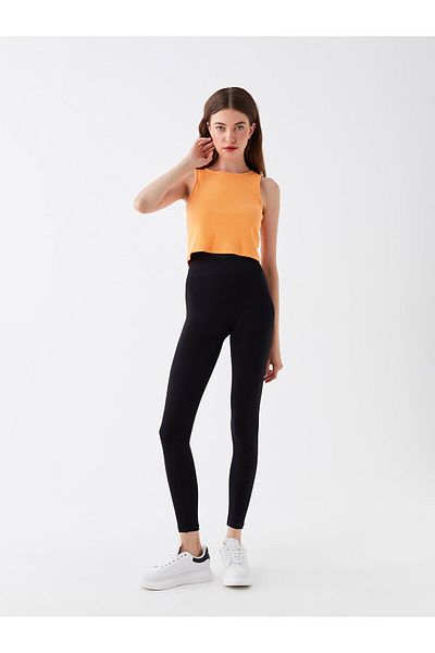 LC Waikiki Plain Seamless Women's Tights with Elastic Waist