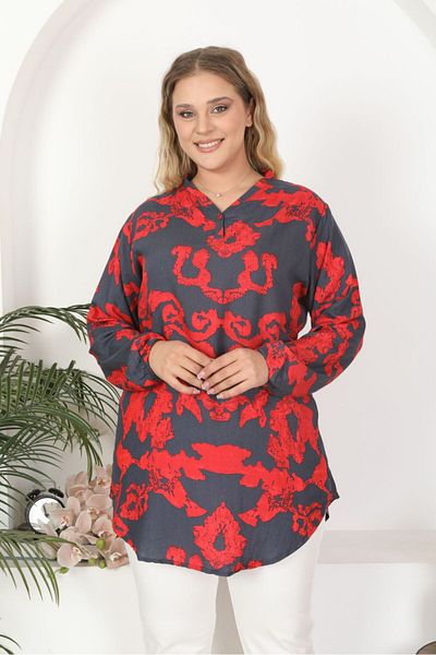 Tunikteks Tunic woven viscose soft comfortable patterned tunic