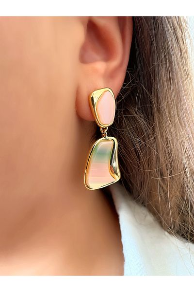 TAKİŞKO Stone Detailed Dangle Earrings - SEDEF