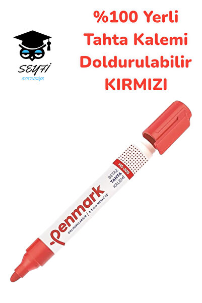 SEYFİKİRTASİYE %100 Yerli Beyaz Tahta Kalemi Kırmızı