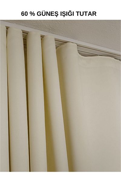 MebelPort Curtain Sunshade Blackout White And Cream