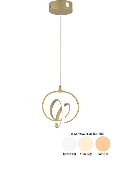 Dekorluna Valens Tekli Eskitme 3 Renk Işıklı Power Ledli Salon Mutfak Oda Hol Ledli Avize