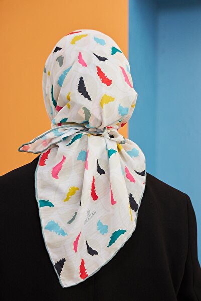 İpekhan Lupine Pattern Thin Cotton Scarf