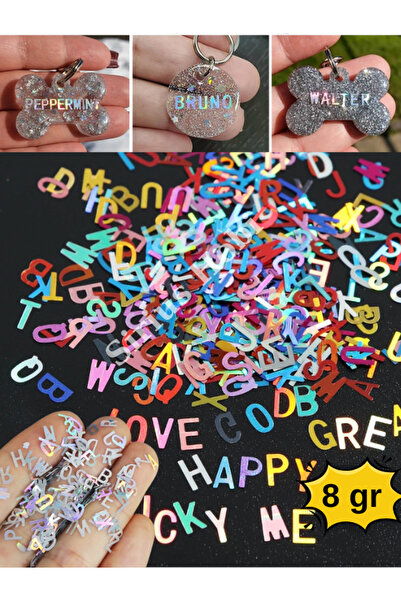Sirius Hobi Epoksi Hologram Harfler Karışık Renk 8 gr Kutulu