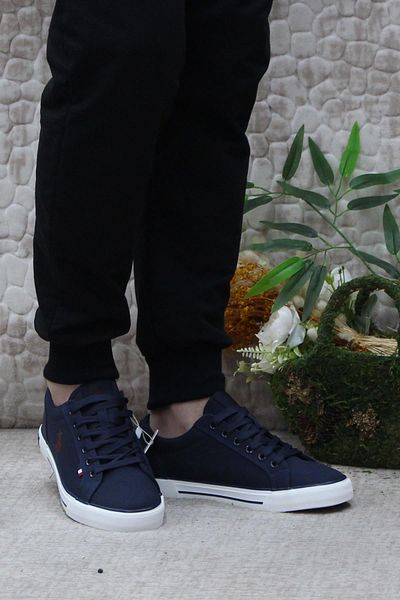 U.S. Polo Assn. U.S. Polo Assn.Teo Tex Navy Blue Original Product Sneaker Linen Men's Shoes
