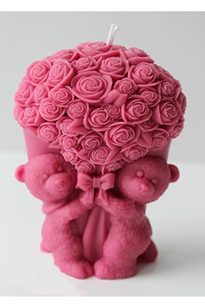 HogART Design Gül Demet'i Tutan Ayıcıklar Mum Sabun & Kokulutaş Silikon Kalip
