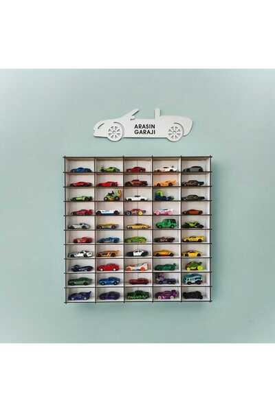 Nirvana Decor Oyuncak Araba Rafı 50'li Beyaz (hotwheels Ve Matchbox Arabaları...