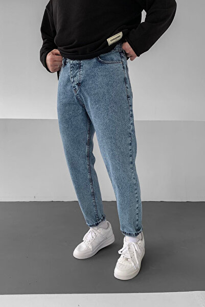 BDRMAN  Boyfriend Mavi Taşlamalı Kot Pantolon