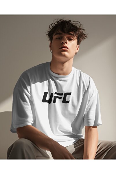 AEMİ Tricou UFC unisex, 100% bumbac, cu imprimeu, cu decolteu triplu, tricou ...