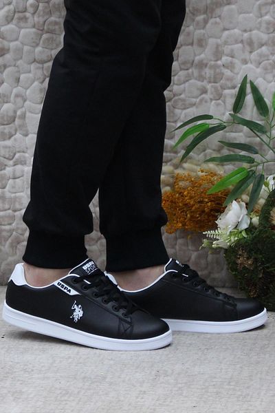 U.S. Polo Assn. Η.Π.Α. Polo Assn. Costa Black White Γνήσιο προϊόν Ανδρικά παπούτσια Sneaker