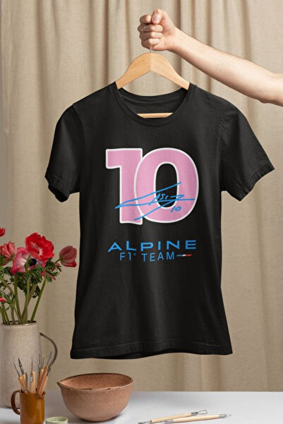 AEMİ Tricou cu imprimeu Alpine F1 unisex 100% bumbac Tricou supradimensionat