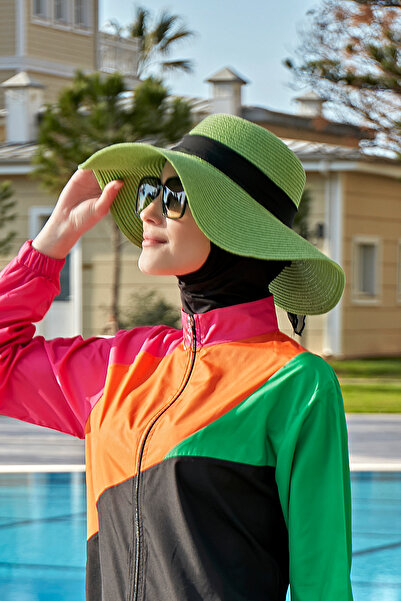 Remsa Mayo Kurdele Detaylı Hasır Şapka Yeşil Rş-74