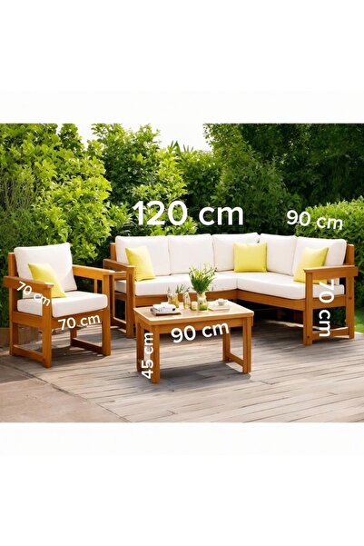 reyser Ahşap bahçe balkon teras veranda oturma grubu