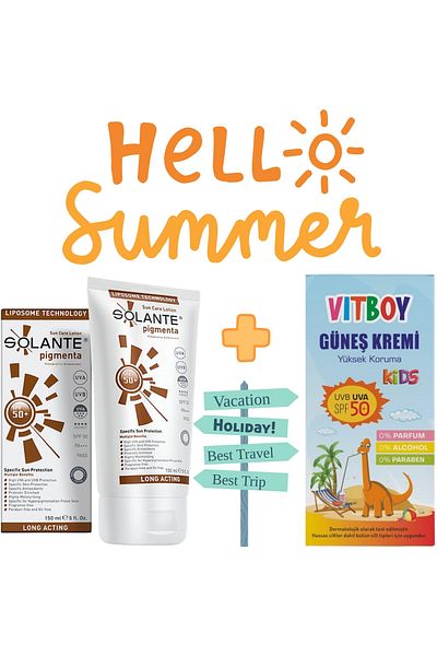 Solante Vitboy Pigmenta Lotion - High Protection SPF 50+, 150 Ml Children's Sun Cream 75 Ml