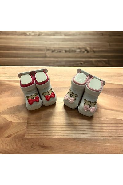 Minidamla 2-Piece Summer Baby Booties Socks Light Pink And Dark Pink