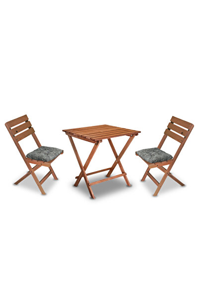 Weblonya Ahşap Bahçe Masa Sandalye Seti Bistro Takım 2203