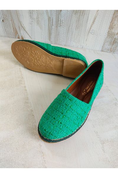 L&L Зелени ленени дамски еспадрили
