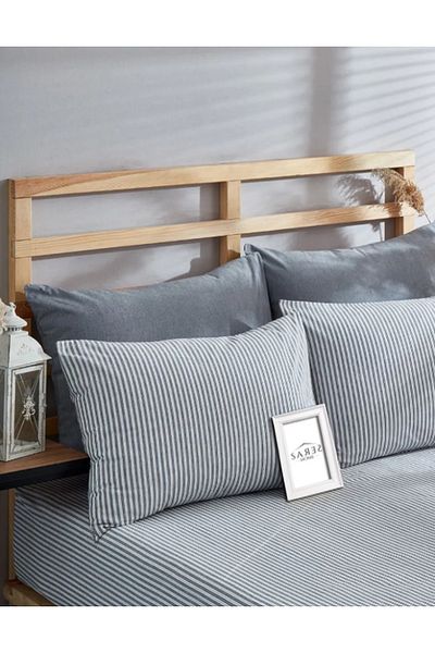 Sares Home Zebra Striped Pattern Double Oversize Elastic Sheet Set