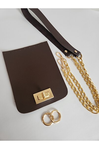 FERİHA HOBİ AKSESUAR غطاء حقيبة محبوك من الجلد ومجموعة تعليق (غطاء 12*16 سم) ...