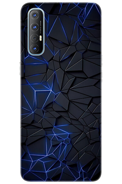 OPPO Reno 3 PRO (CPH2009) Uyumlu Kılıf Desen Baskılı Silikon Prizmatik Tasarı...