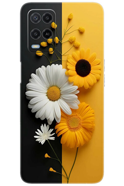 OPPO A54 (CPH2239) Uyumlu Kılıf Desen Baskılı Silikon Papatya Serisi STK:737 ...