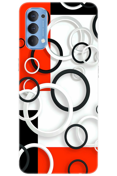 OPPO Reno 4 (CPH2113) Uyumlu Kılıf Desen Baskılı Silikon Daire Tasarım STK:63...