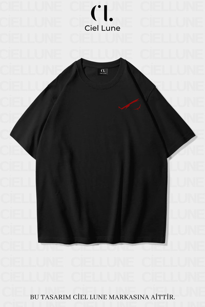 NEVERMIND Unisex Femei Bărbați Ochi Roșii Printed Design Special Tricou oversize