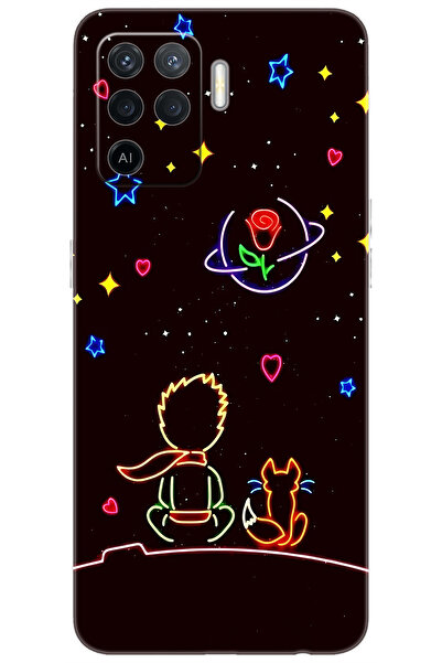 OPPO Reno 5 Lite (CPH2205) Uyumlu Kılıf Desen Baskılı Silikon Küçük Prens STK...