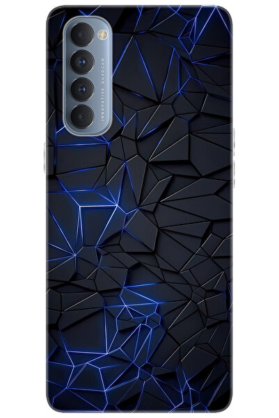 OPPO Reno 4 Pro (CPH2109) Uyumlu Kılıf Desen Baskılı Silikon Prizmatik Tasarı...