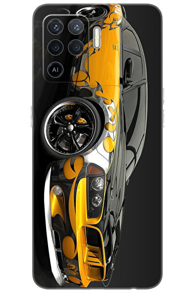 OPPO Reno 5 Lite (CPH2205) Uyumlu Kılıf Desen Baskılı Silikon Carros Velozes ...