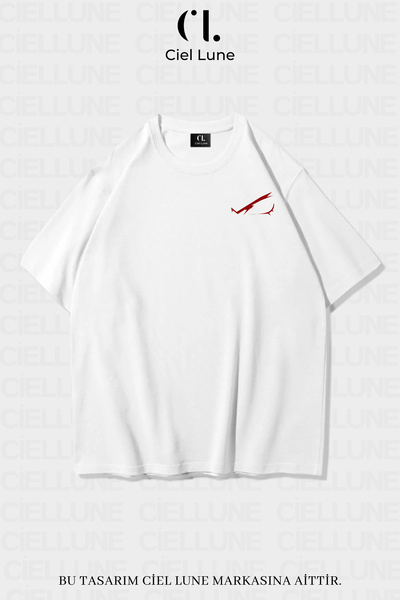 NEVERMIND Unisex Femei Bărbați Ochi Roșii Printed Design Special Tricou oversize