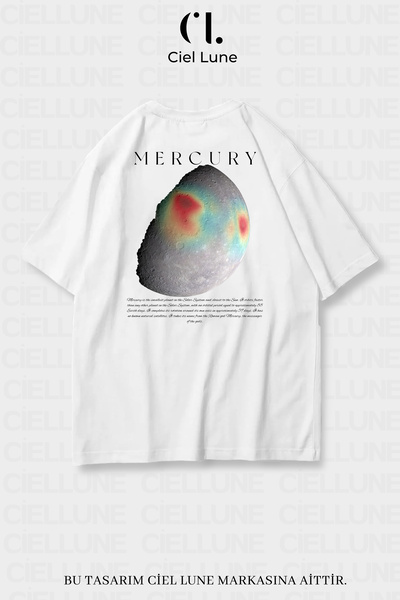 NEVERMIND Tricou supradimensionat unisex, pentru bărbați, cu imprimeu Mercury...