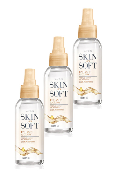 AVON Skin So Soft Enhance & Glow Nemlendirici Sprey Vücut Yağı 150 Ml. Üçlü Set