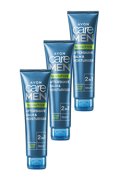 AVON Care Men Sensitive 2'si 1 Arada Tıraş Sonrası Balsam ve Nemlendirici 100 Ml. Üçlü Set