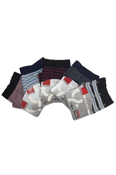 hefox 5 Pieces Men's Striped Lycra Boxers by öztaş