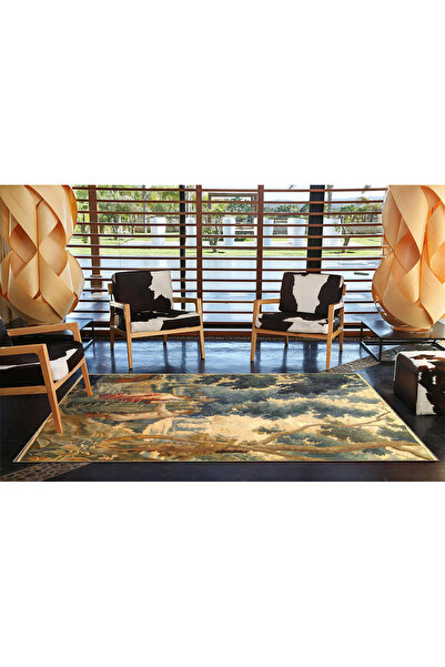 Rugs Modern Halı İnsan ve Orman Desenli Modern Dokuma Taban Halı miravip548