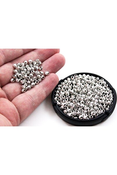 yfhobi 20 Adet - 4 mm Pirinç Üzeri Rodyum Kaplama Dorika Boncuk, 1. KALİTE KA...