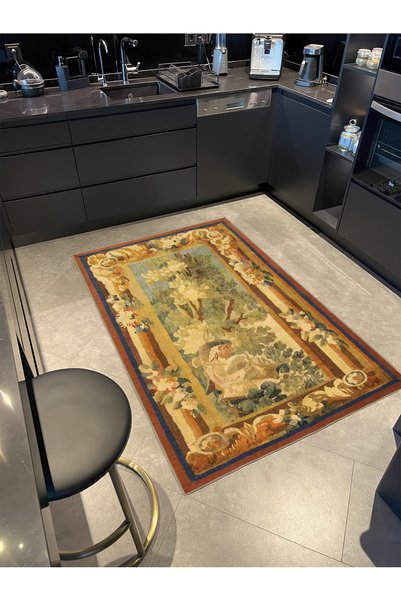 Rugs Modern Halı Covor modern țesut cu model de copac galben miravip550