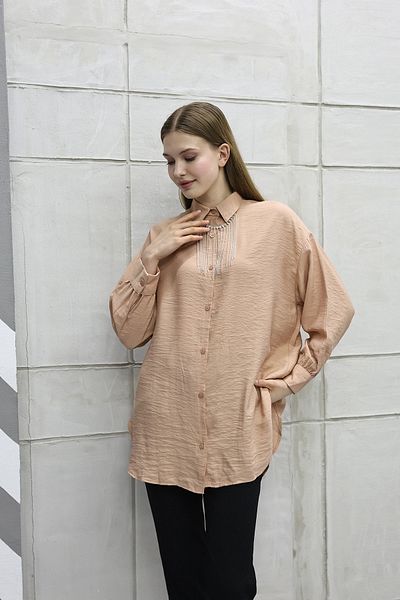 MD trend Дамска риза с верижка и яка