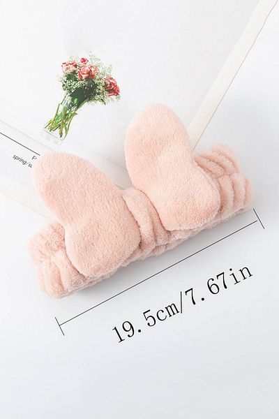 C&E Design Colorful Plush Eared Makeup and Bath Headband
