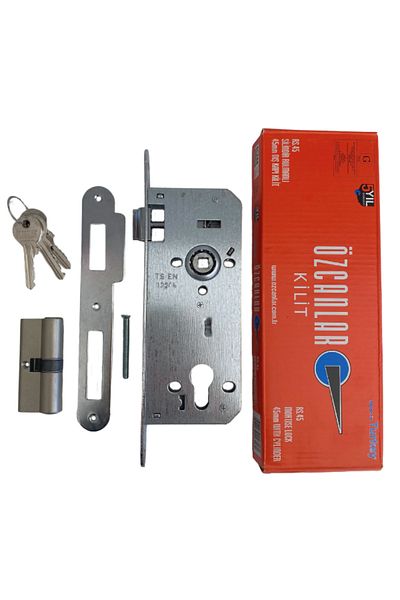 ÖZCANLAR KİLİT Cylinder OVAL 45mm Recessed Entry Door Lock Steel Door Lock (18mmx45mm BAREL INCLUDED SET)
