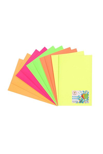 Lino Phosphorescent Background Cardboard 170 Gr5 Colors 10 Pieces (50X70 CM.)