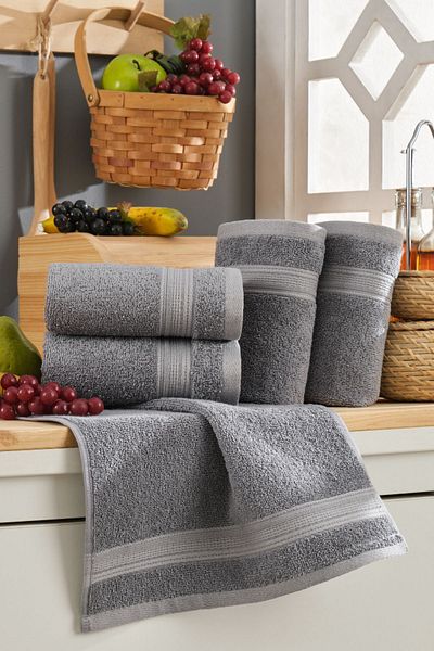 TABEA HOME Rei Σετ Πετσέτες 5 τεμαχίων - 100% Eksta Μαλακό και Υψηλής Απορρόφησης 35x35 cm