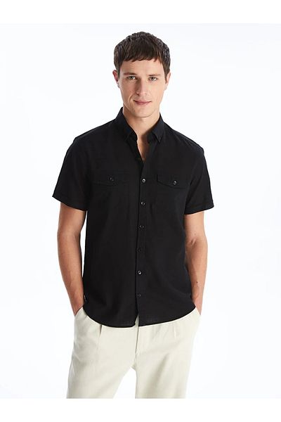 LC Waikiki AYMİRA SHIPS BY STORE!!ELEGANT Classic Slim Fit Short Sleeve Poplin Men's Shirt