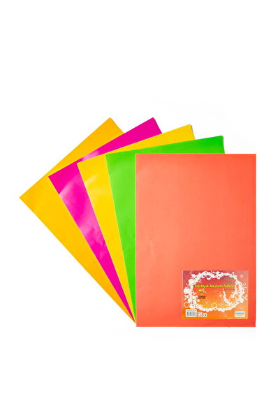 Lino El Işi Kağıdı Yapışkanlı Fosforlu 5 Renk 5 Adet (23X33 CM.)