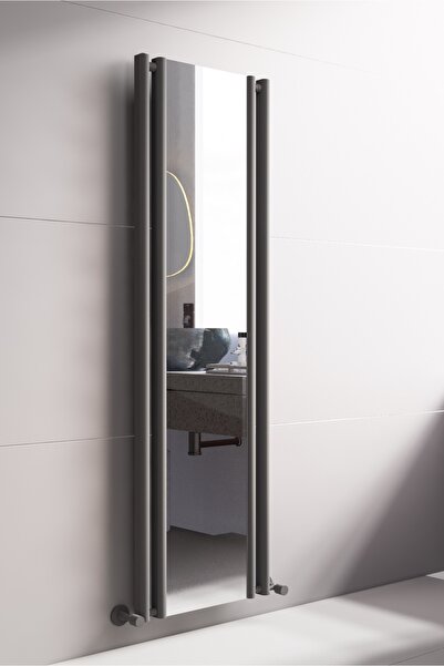 nixrad Zeus 1600x500 Antrasit 2 2 Dekoratif Aynalı Çelik Radyatör