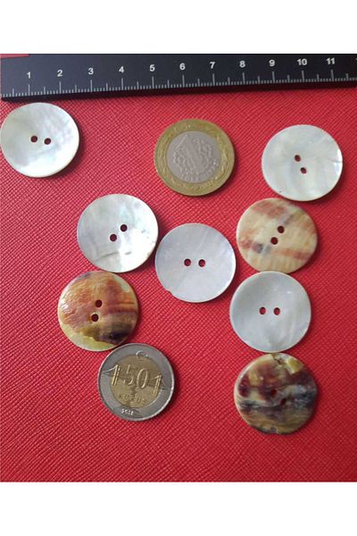 Beyna SEDEF 1ST QUALITY NATURAL REAL SEDEF 23 MM BUTTON 1 PACK 10 PIECES