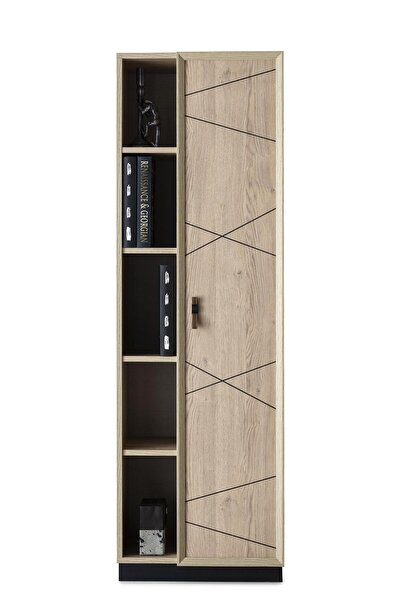 Erezogulları Mobilya Vega Modern Kapaklı Raflı Kitaplık 55x44x175cm