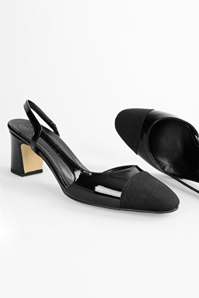Shoeberry Dámské černé lakované boty Liera na podpatku