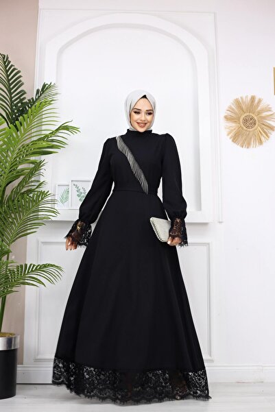 marwella Mercan Tesettür Abiye -Siyah